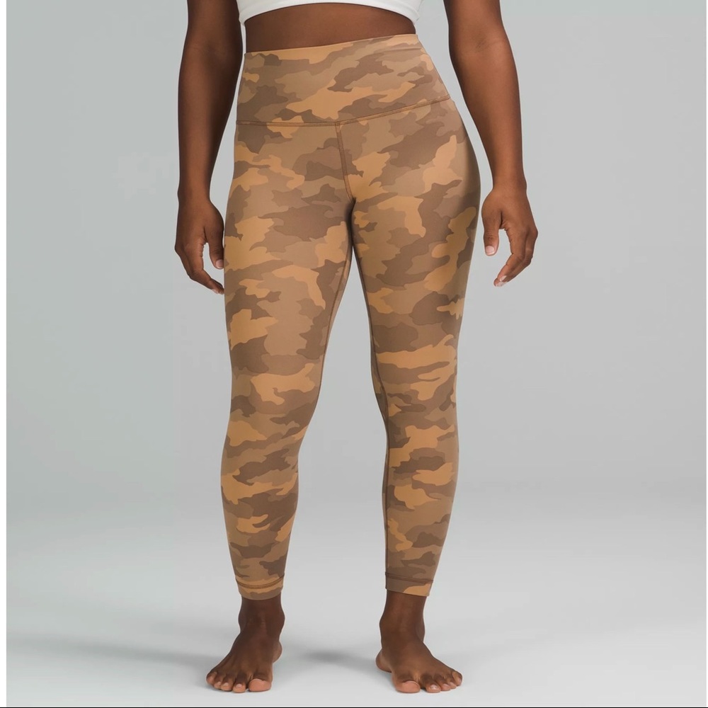 Lululemon Align Legging High Rise Waist 25" Heritage 365 Camo Beige Brown Siz 20